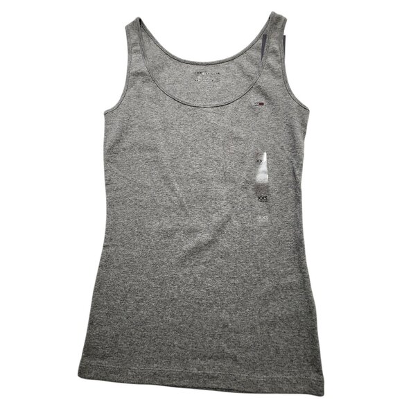 Tommy Hilfiger Women's Solid White Tank Top Flag Logo XXS New - Picture 1 of 5